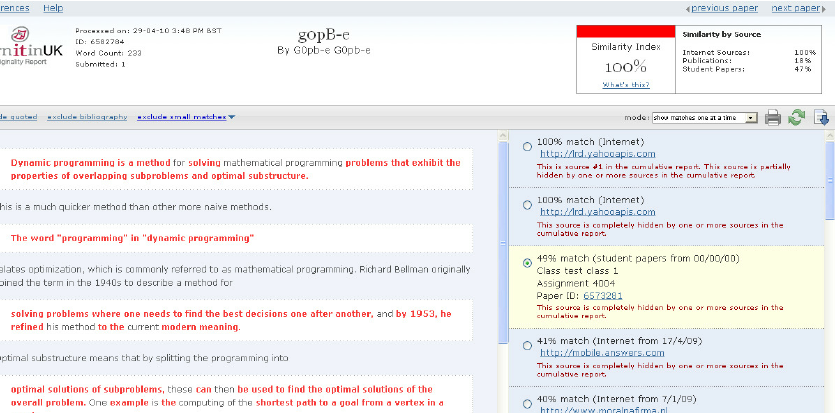 Turnitin Tool